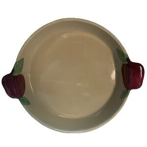 Vintage Cracker Barrel Ceramic Apple Pie Deep Dish Pie Plate 10 in.
